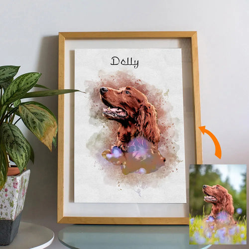 Cadeau pour animaux de compagnie Portrait personnalisé - Toile personnalisée pour chien et chat à partir de la photo