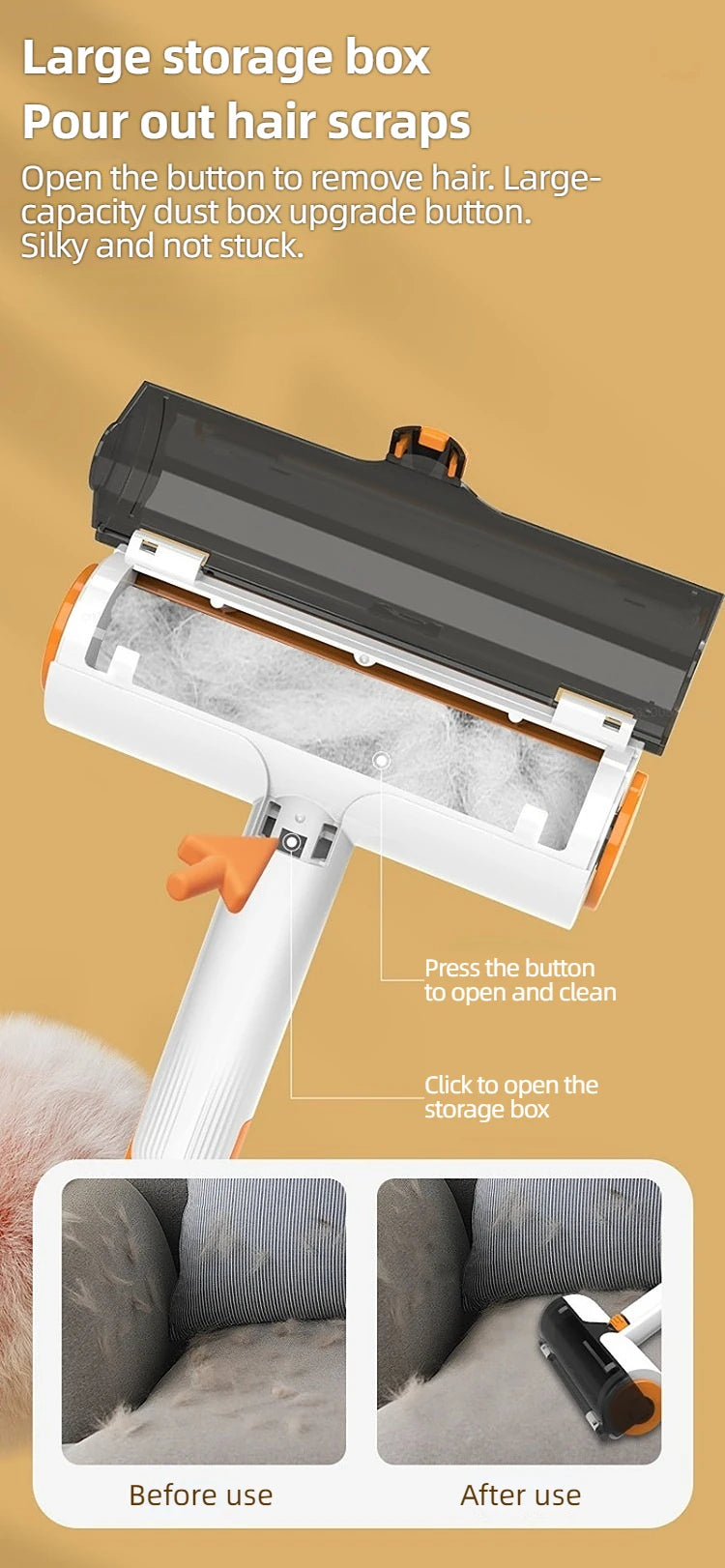 RolloClean™ – Rouleau Anti-Poils Réutilisable