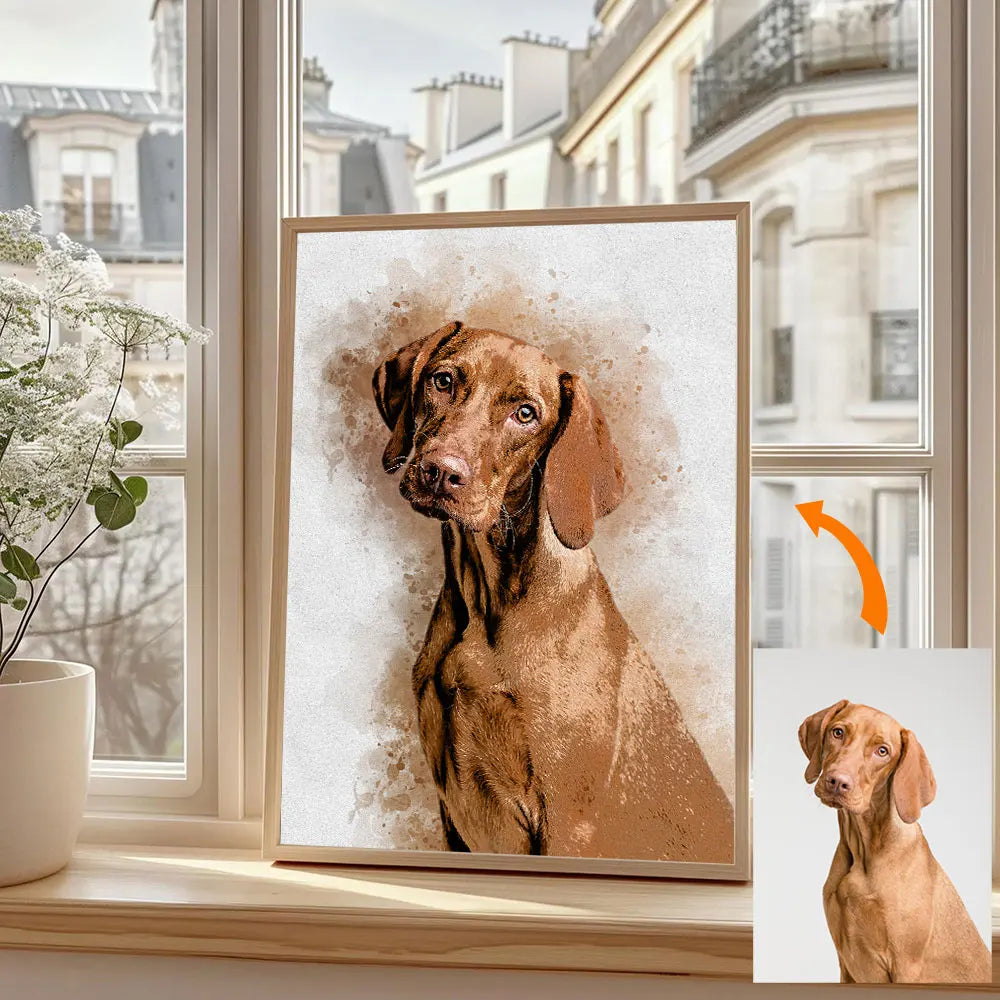 Cadeau pour animaux de compagnie Portrait personnalisé - Toile personnalisée pour chien et chat à partir de la photo
