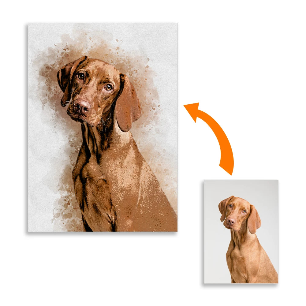 Cadeau pour animaux de compagnie Portrait personnalisé - Toile personnalisée pour chien et chat à partir de la photo