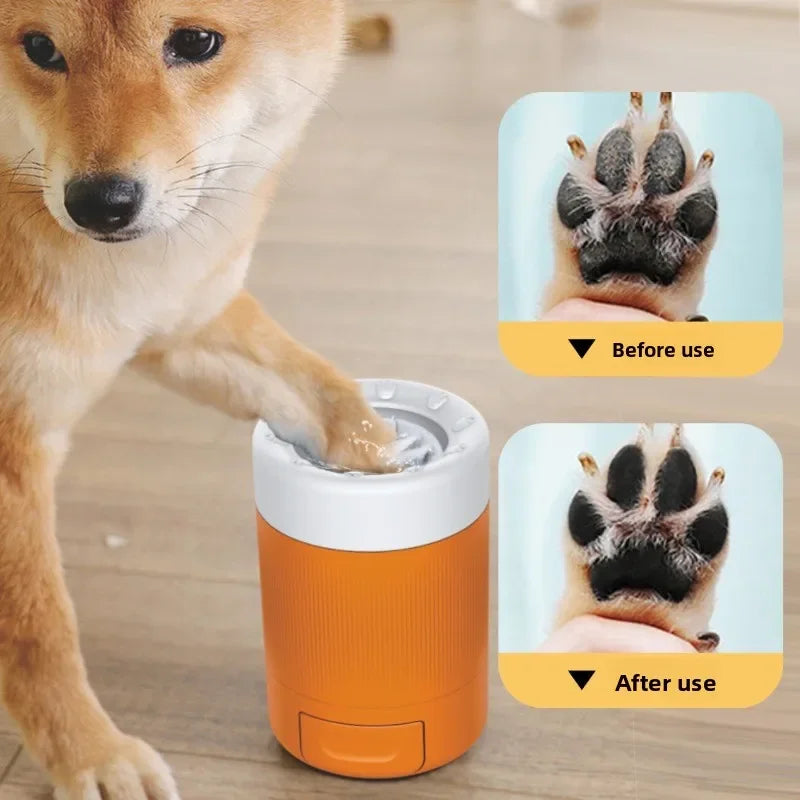 Tasse de nettoyage de pattes d’animaux de compagnie semi-automatique