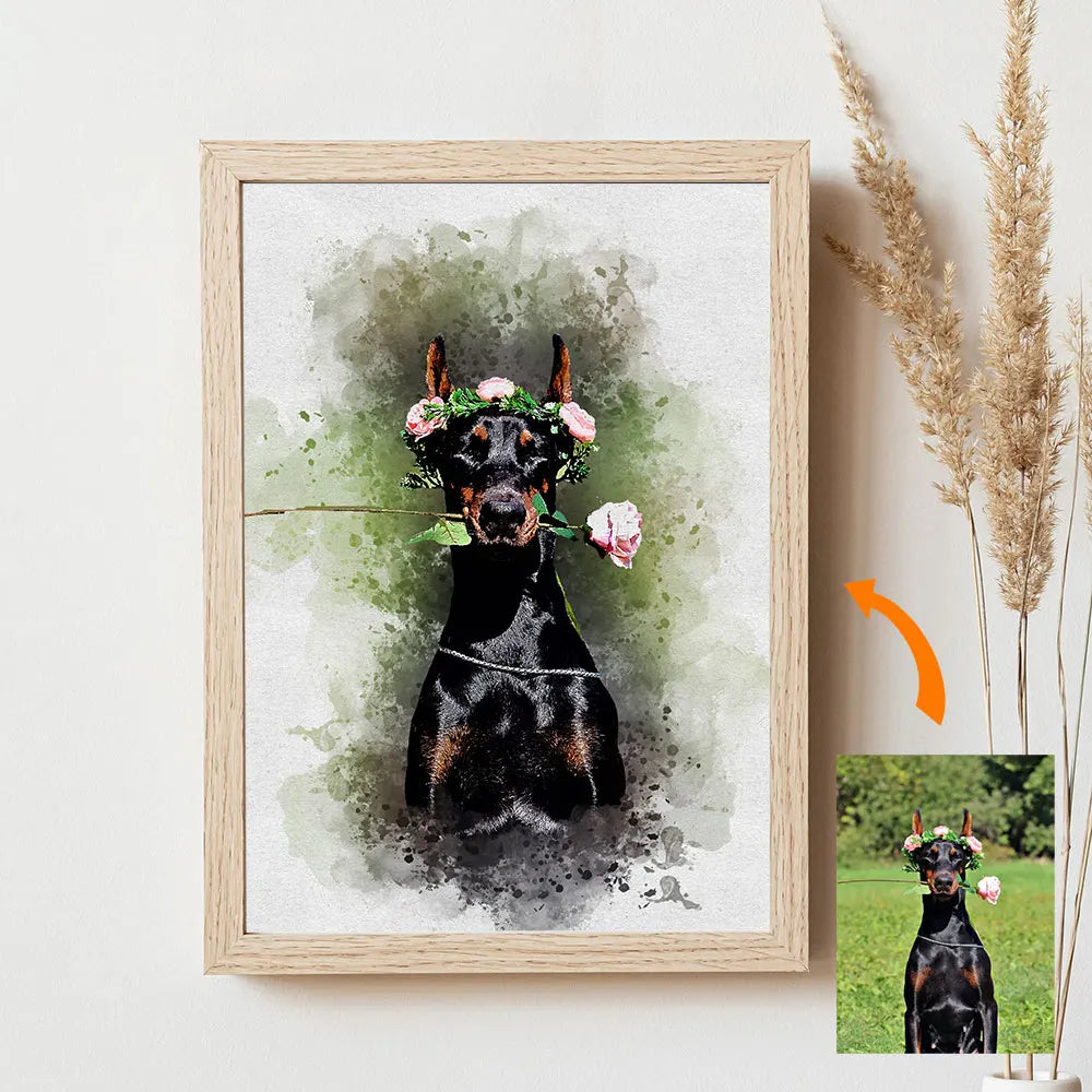 Cadeau pour animaux de compagnie Portrait personnalisé - Toile personnalisée pour chien et chat à partir de la photo